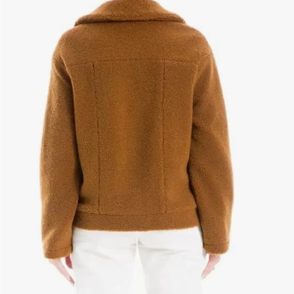 Max Studio caramel teddy faux fleece button front spread collar jacket. NWT. Sm - Picture 4 of 11